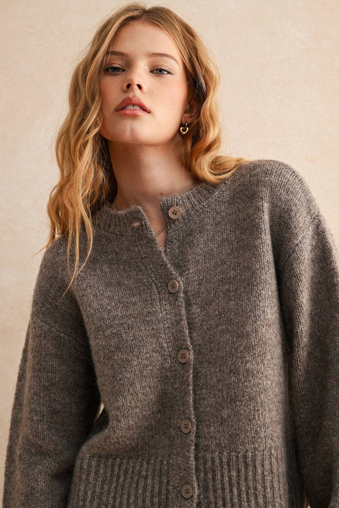 Mocha Button Down Cardigan