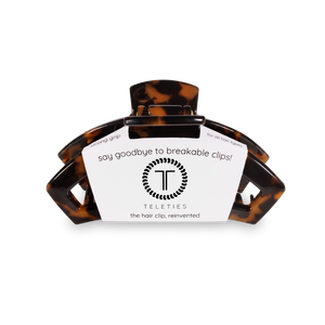 TELETIES - Open Hair Clip | Small | Tortoise
