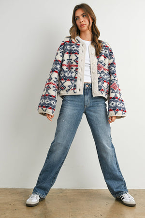 Cordoury and Fleece Long Sleeve Jacket