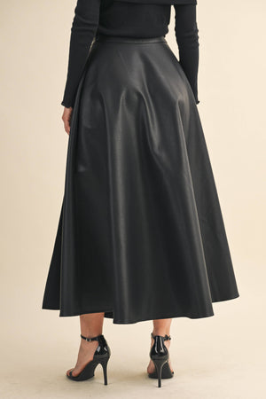 Vegan Black Maxi Skirt