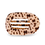 TELETIES - Round Flat Hair Clip | Large | Blonde Tortoise