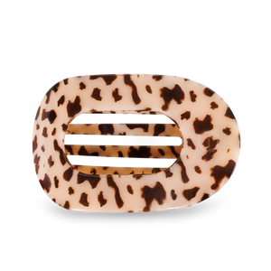 TELETIES - Round Flat Hair Clip | Large | Blonde Tortoise