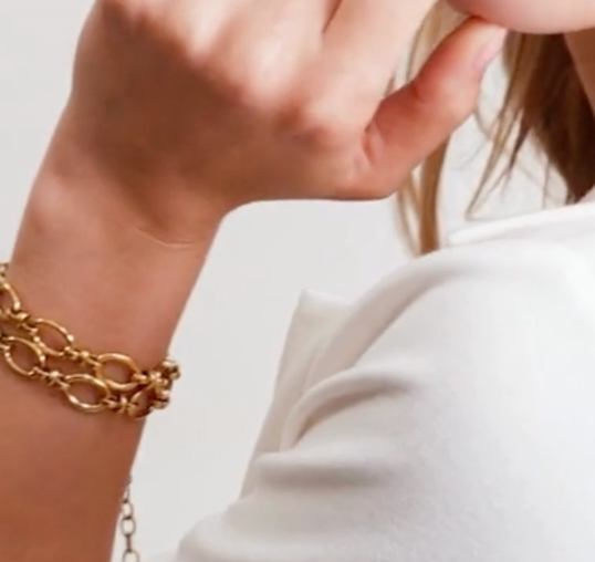 HoopLa - Rio Eternal Rope and Link Steel Bracelet 14K gold Waterproof