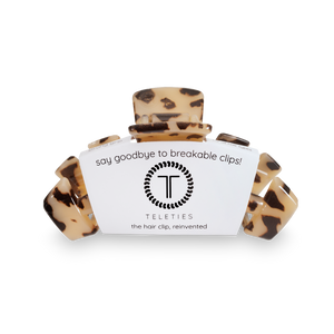 TELETIES - Classic Hair Clip | Small | Blonde Tortoise