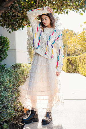 Entangled in Time Crochet Knit Sweater