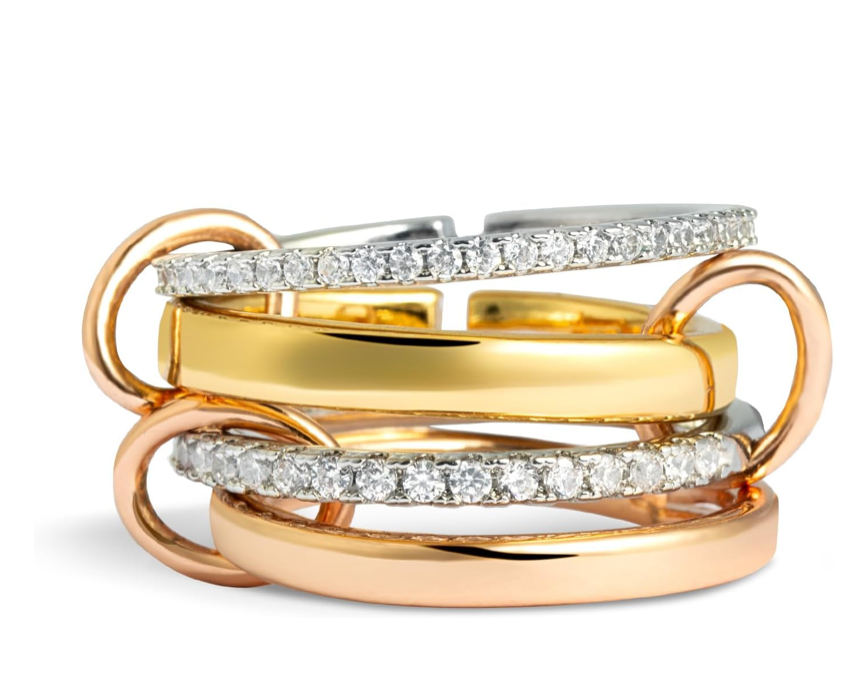 HoopLa - Multi Band Eternity Ring band- stacking bands: Two Tone