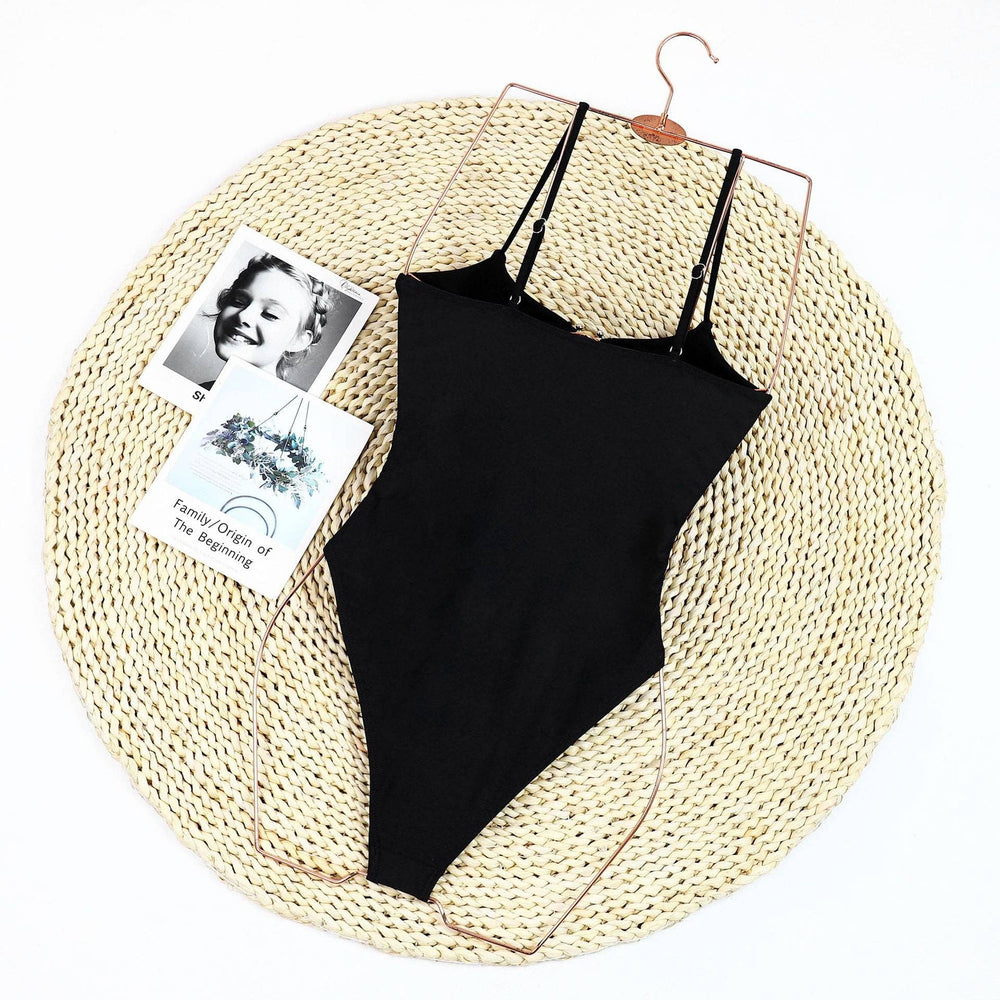 Black Horseshoe Out One Piece Swimsuit