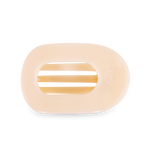 TELETIES - Round Flat Hair Clip | Medium | Almond Beige