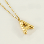 Bubble Shape Initial Pendant Necklace
