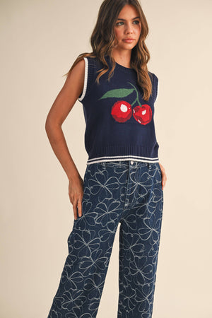 Cherry Navy Sweater