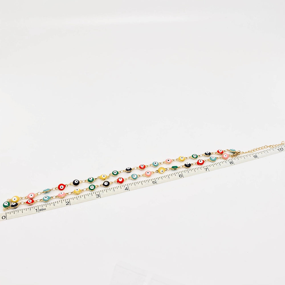 Enamel Evil Eye Gold-plated Stainless Steel Necklace