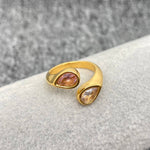 Two-color Zircon Ring
