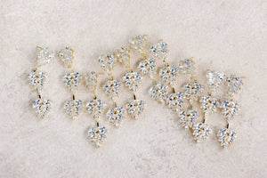 St Armands Designs of Sarasota - Gold Palm Diamond Drop Earrings