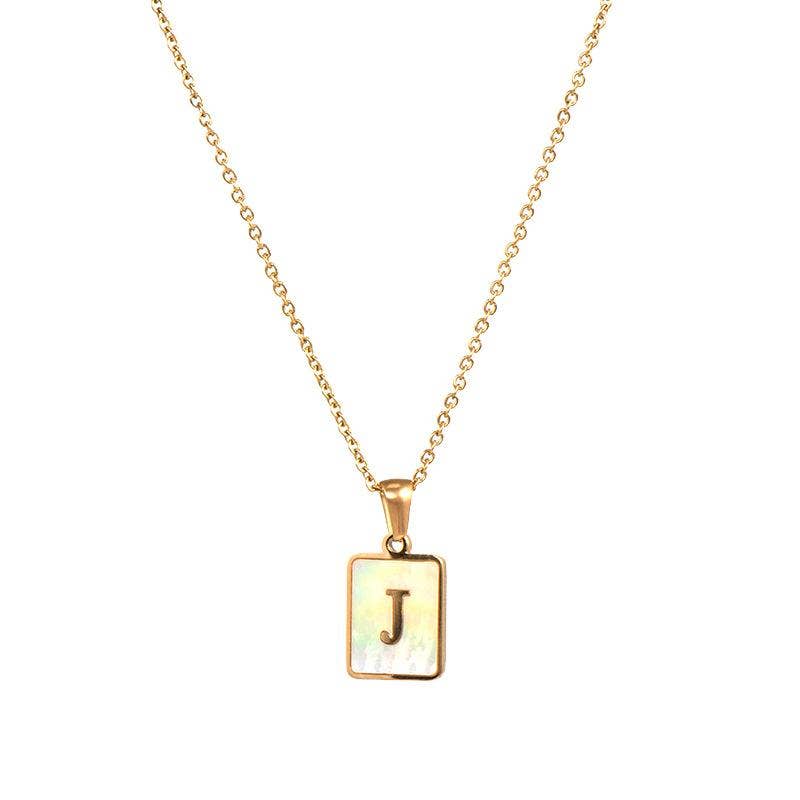 Square Initial Necklace