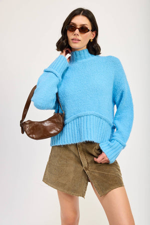 Blue Turtleneck Sweater