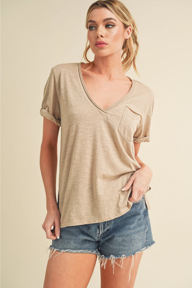 Zoie V-Neck Short Sleeve Top