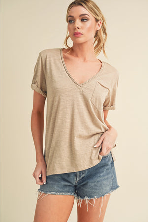 Zoie V-Neck Short Sleeve Top
