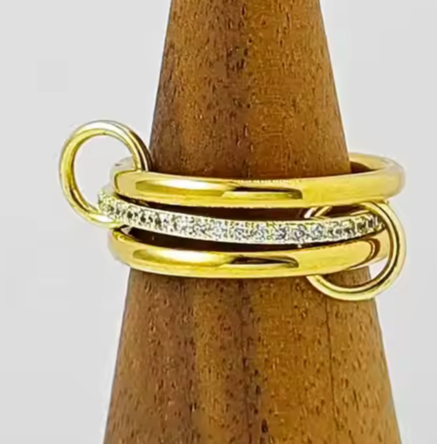 HoopLa - New Multi Band Eternity Ring -stacking bands- STEEL-sized: 5 / 8