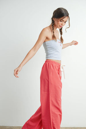 Cherry Striped Tube Top