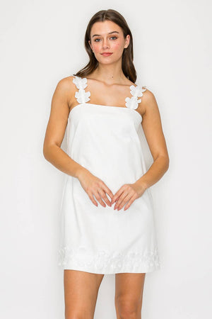 Lovely White Daisy Mini Dress