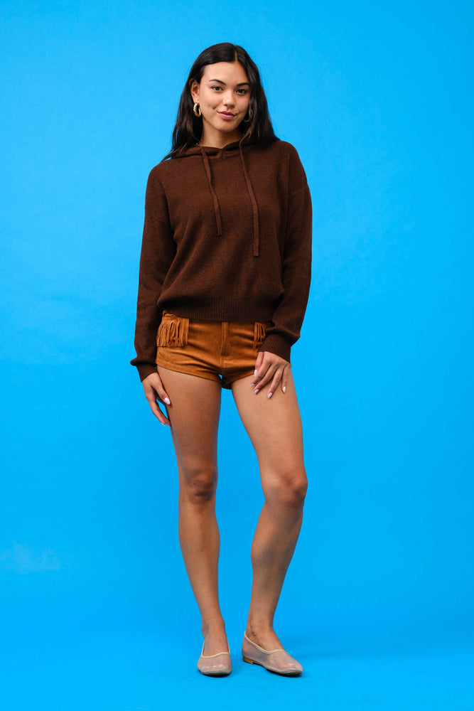 Chocolate Cashmere Hoodie Sweater