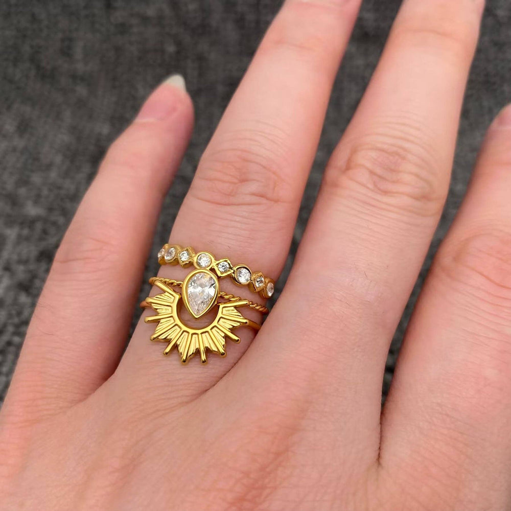 3 Pcs/set 18K Gold-plated Ring