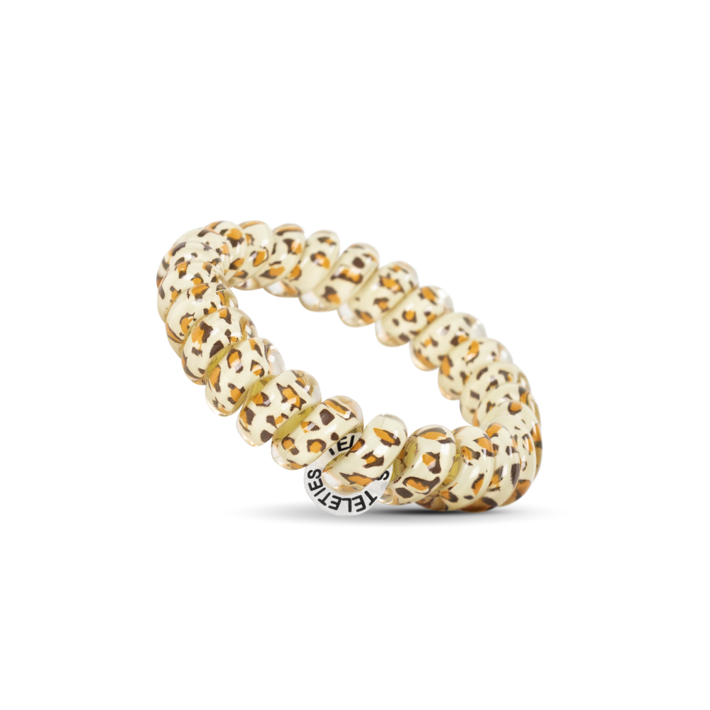 TELETIES - Spiral Hair Coils | Large | Leopard Hair Ties