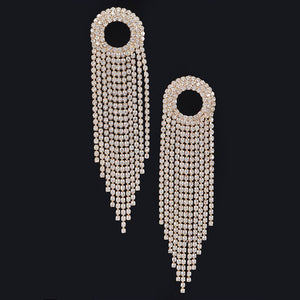 Rhinestone Fringe Tassel Earring