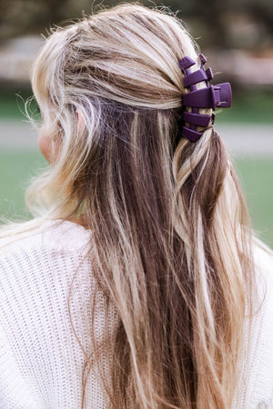 TELETIES - Classic Hair Clip | Med. | Burgundy Bliss