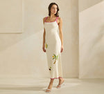 Lemon Embroidered Sweater Dress
