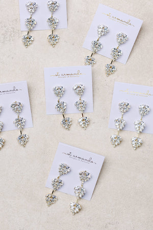 St Armands Designs of Sarasota - Gold Palm Diamond Drop Earrings