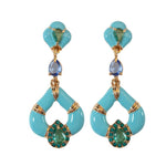 St Armands Designs of Sarasota - Aegean Dream Crystal Turquoise Teardrop Statement Earrings