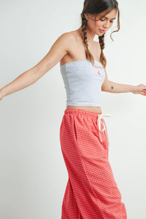 Cherry Striped Tube Top