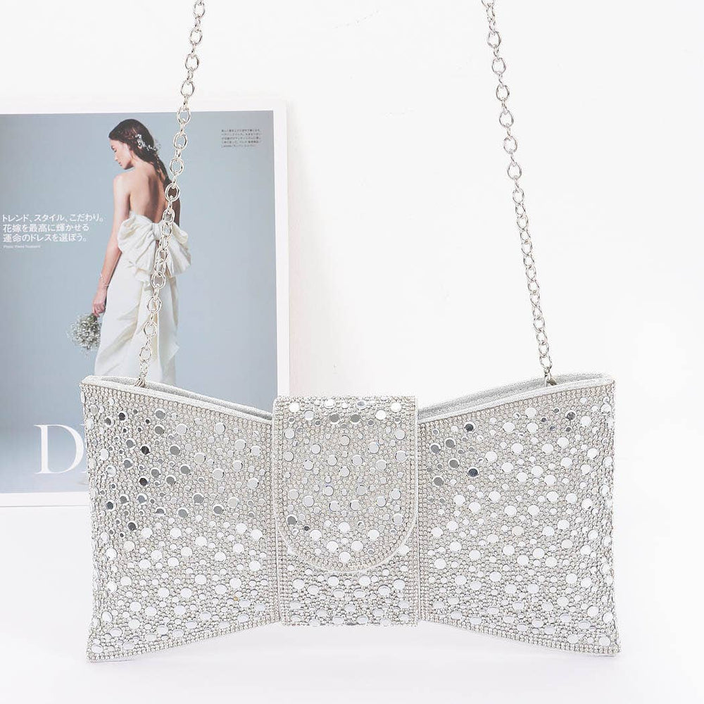 Rhinestone Party Clutch: Silver