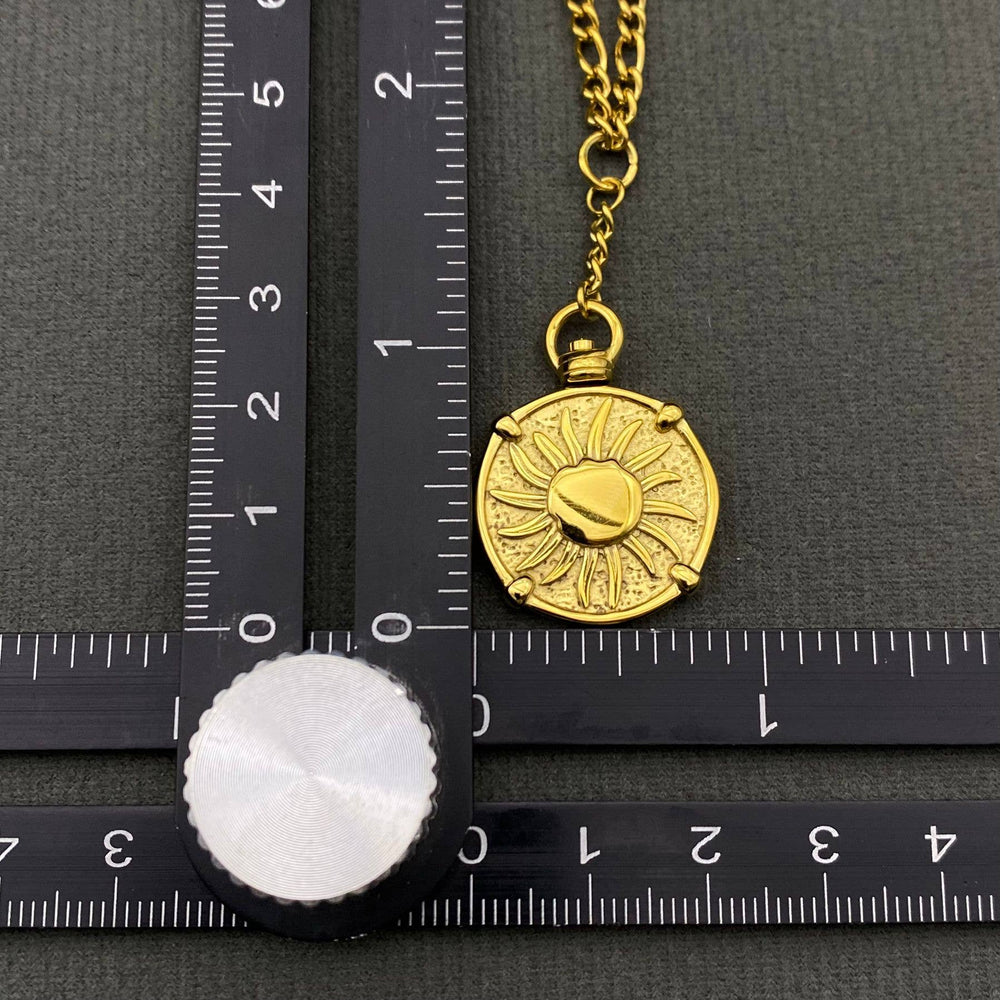 18K Gold Plated Sun Charm Necklace