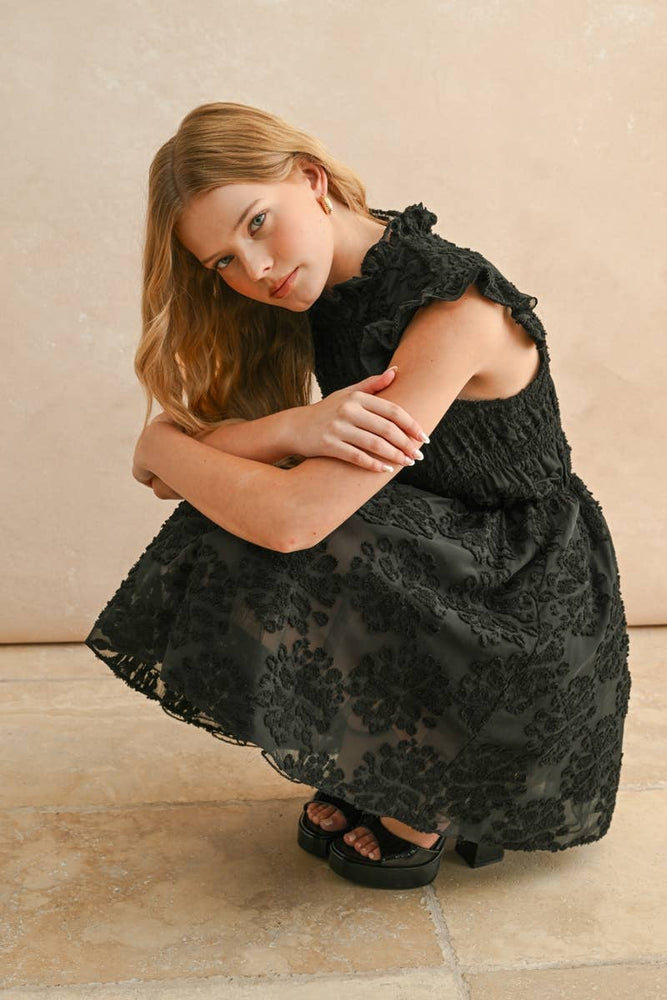 Velvet Lace Fit and Flare Dress