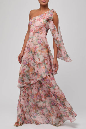 Amara One Shoulder Tiered Maxi Dress