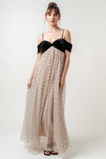 Bow Polka Dot Maxi Dress