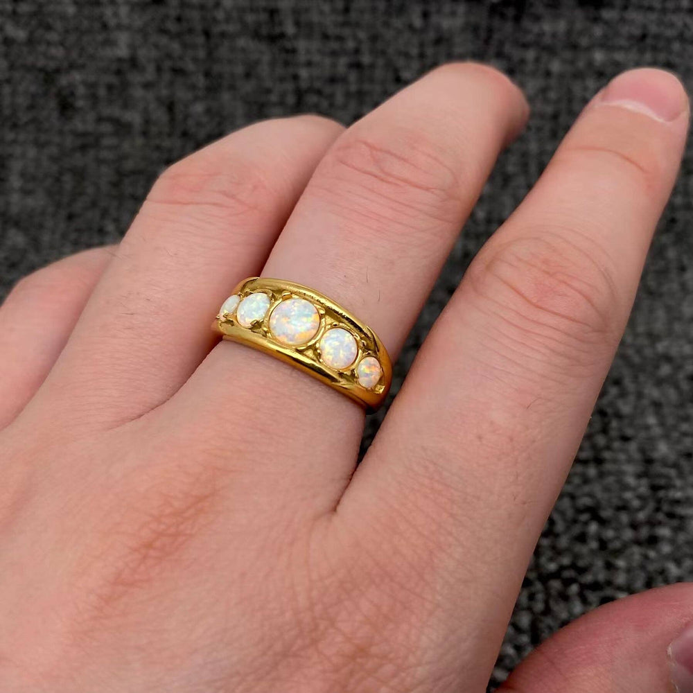 5 Opal 18K Gold Plated Ring