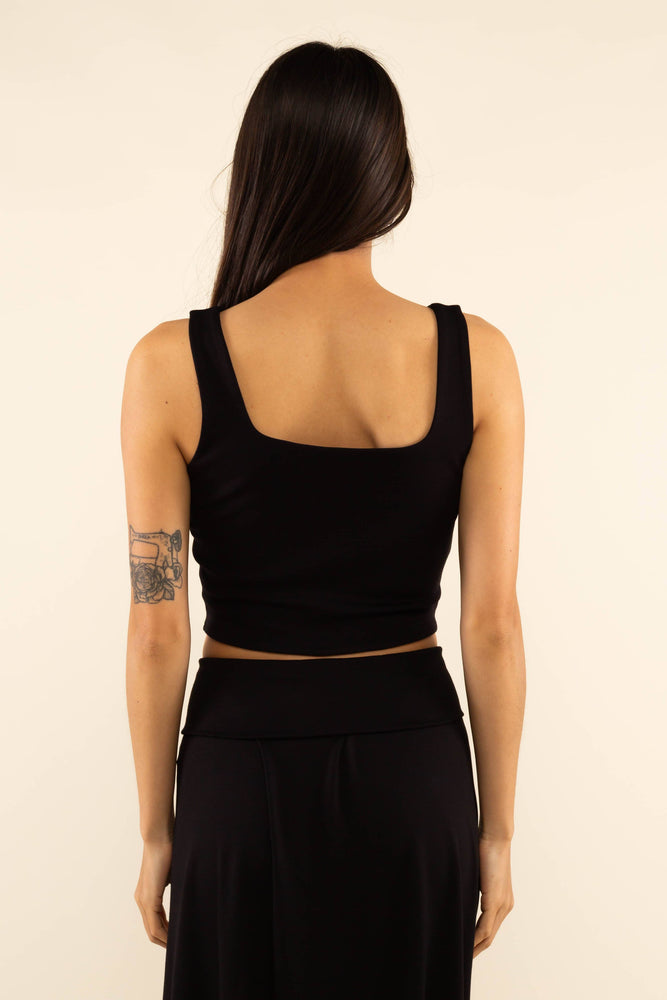 Corset Tank Top: Black