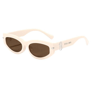 Alexa Polarized Sunglasses: Cream/Brown