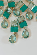 St Armands Designs of Sarasota - Amalfi Turquoise Ombre Gem Drop Statement Earrings
