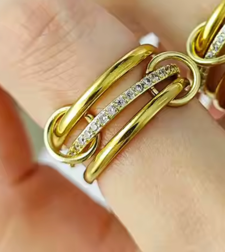 HoopLa - New Multi Band Eternity Ring -stacking bands- STEEL-sized: 5 / 8