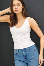 Be Cool - NEW COLOR [SOFT CORE] BASIC V-NECK F AND B TANK : Off White / S