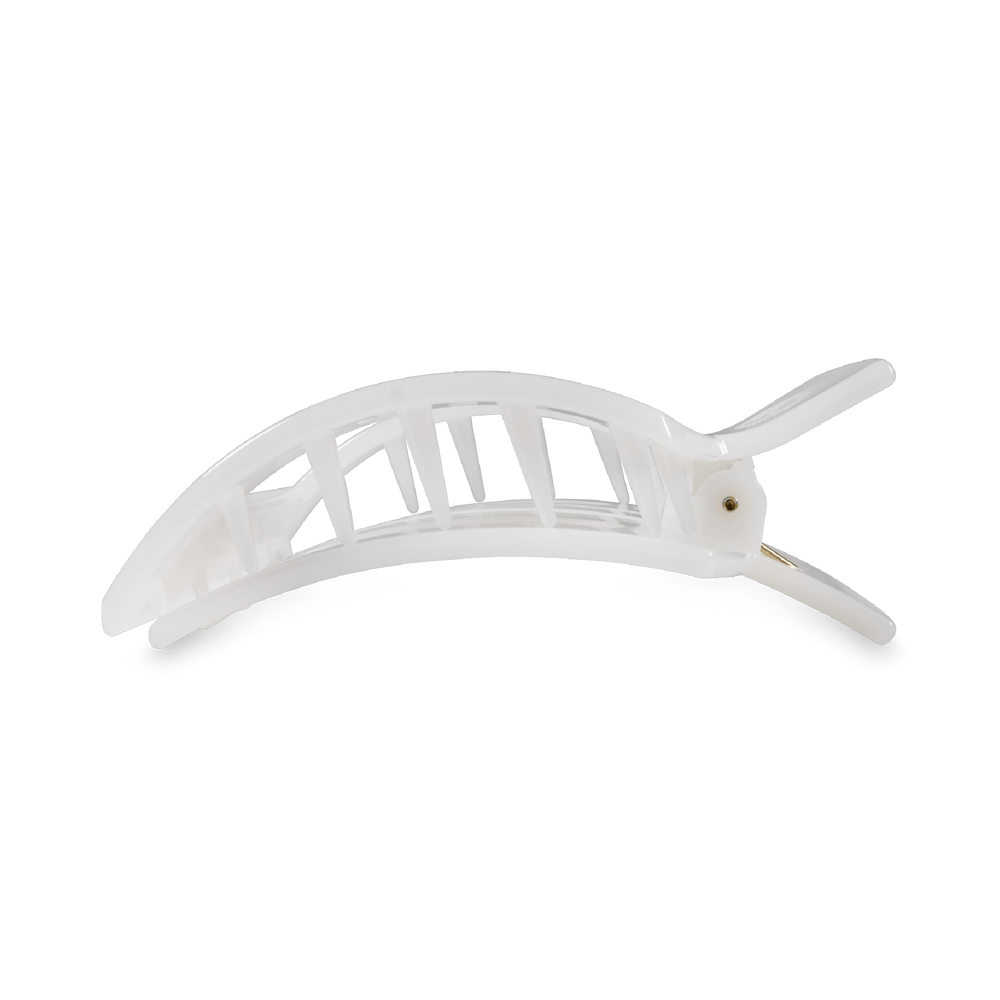 TELETIES - Square Flat Hair Clip | Medium | Coconut White
