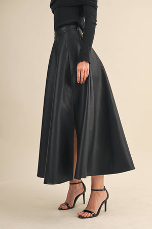 Vegan Black Maxi Skirt