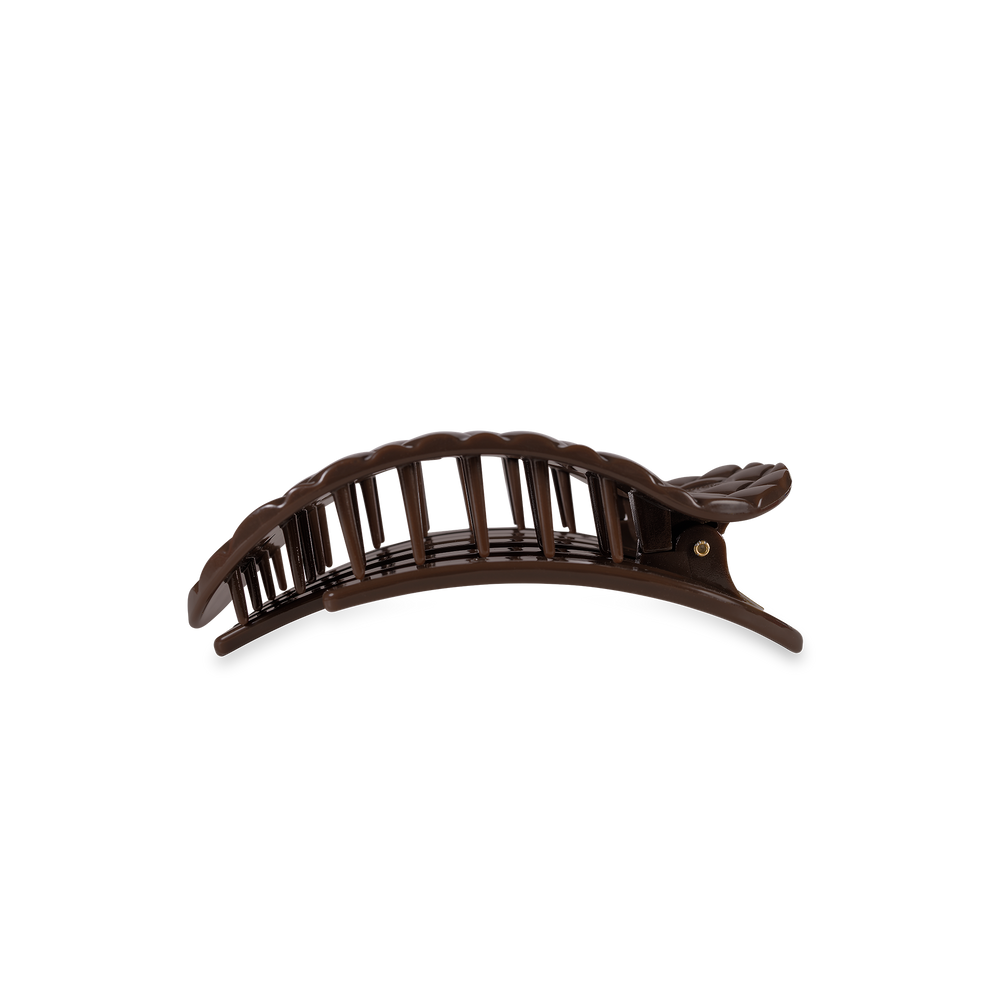 TELETIES - Flat Round Hair Clip | Small | Truly Taupe Quilted