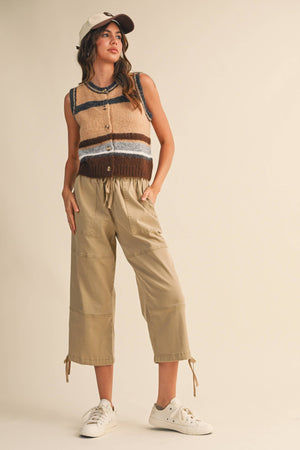 Striped Button Up Vest