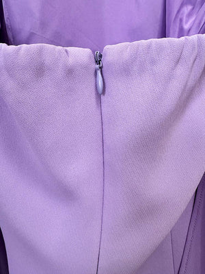 Lavender Rhinestone Gown with Draped Shawl