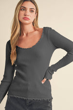 Adalie Knit Sweater: Charcoal